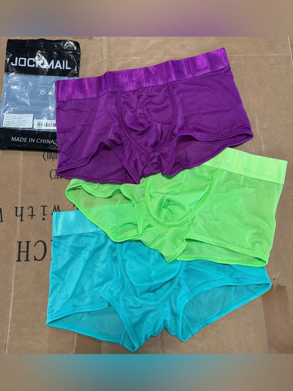 Men's JOCKMAIL Monochromatic Mesh Sports
Boxers- 3 pack